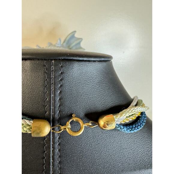 Blue, green, turquoise colored cha Cha on cords.  16” - Picture 3 of 7